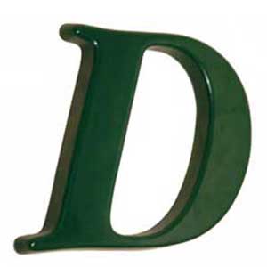 Vacuum formed plastic letter D