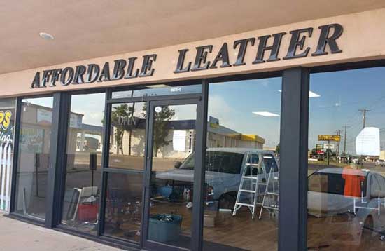 affordable leather store formed plastic letters