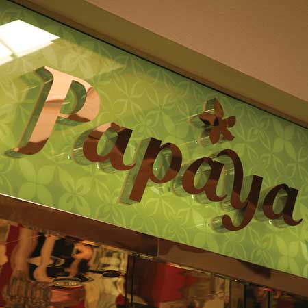 Gold Titanium polished faces with polished stainless edges for Papaya High class store