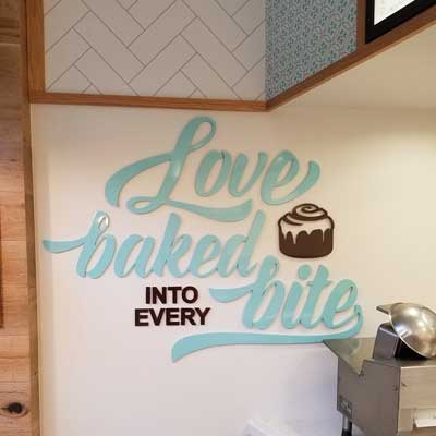 Love Baked into every bite, Bakery letters in acrylic