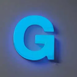 image of a formed plastic letter variation G100