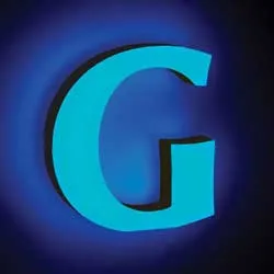 machined acrylic face and side lit letter G variation L100