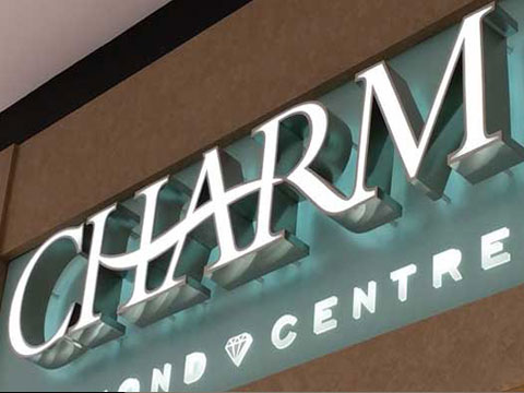 face lit stainless steel channel letter